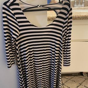 American eagles white & black stripes flow dress